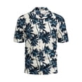 thumbnail image 4 of Wuxian Men Summer Beach Shirts Short Sleeve Button Down Classic Floral Graphic Print Casual Blouse Comfortable Business Casual Dailywear Breathable Lightweight Soft Cozy Tops Shirts,White,XXXXXL, 4 of 7