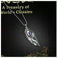 thumbnail image 6 of K-KED Blue Evil Eye Bird Feather Pendant Necklace for Men Women-Silver, 6 of 7