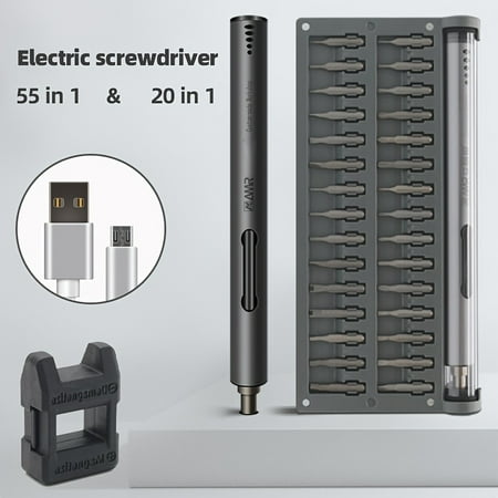 

55In1/20In1 Mini Electric Screwdriver Rechargeable Portable Small Cordless Electric Screwdriver Kit With LED Light & Magnetic Mat