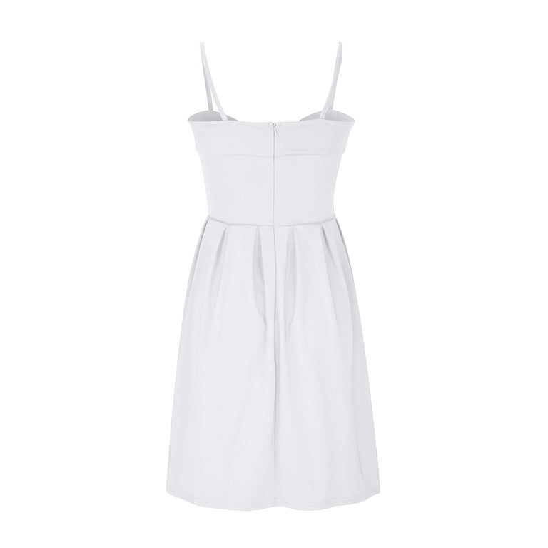 Lyxssbyx Homecoming Dresses for Women Women's Solid Color Bra Off Shoulder Dress Waist Pleated Dress Dress Large Ball Dress, White