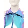 thumbnail image 5 of Aislor Women 70s 80s Disco Dance Costume Metallic Shiny Sleeveless Jumpsuit for Halloween Party Blue L, 5 of 7