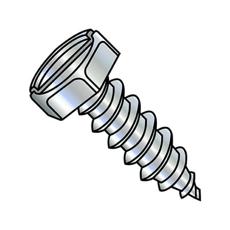 

10-16X1/2 Indented Hex Slotted Self Tapping Screw Type A B Fully Threaded Zinc (Pack Qty 8 000) BC-1008ABSH