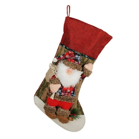 

Veki Santa Snowman Deer Gift Bag Decorative Fabric Christmas Socks Pendant Honey Bee Ornament Bulk