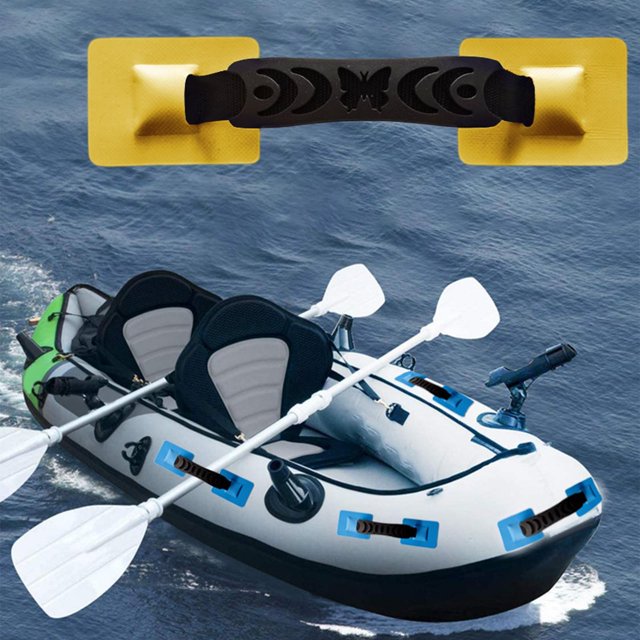 Ruiboury PVC Nylon Strap Armrest Grab Handle Inflatable Canoe Kayak for Yellow 31x7CM 2Set