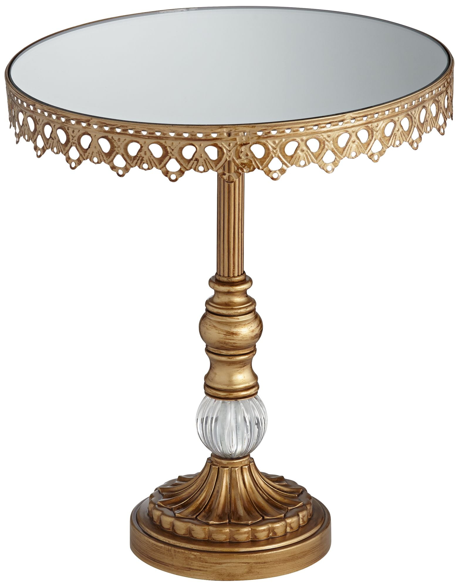 Dahlia Studios Antique Gold Cupcake Cake Stand Mirrored Top 12" High