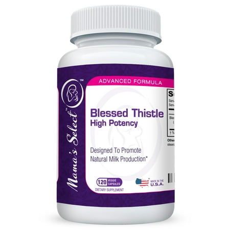 Blessed Thistle by Mama's Select Breastfeeding Supplement, High Potency Vegan Capsules Promote Increased Lactation, 120