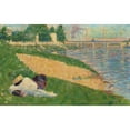 thumbnail image 2 of Georges Seurat 14x11 Gold Ornate Wood Frame and Double Matted Museum Art Print Titled - The Seine with Clothing on the Bank (Study for Bathers at Asnieres ) (1883-1884), 2 of 4