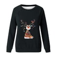 thumbnail image 4 of WXLWZYWL Women's Christmas Sweatshirts Funny Goblet Print T-Shirt Slim Fit Crewneck Long Sleeve Xmas Santa Pullover Tops, 4 of 4