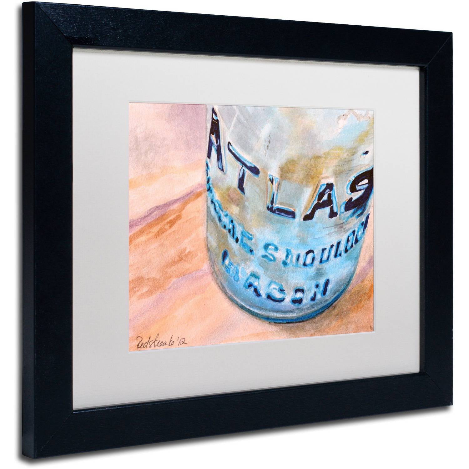 Trademark Fine Art "Atlas Jar" Canvas Art by Jennifer Redstreake White Matte, Black Frame