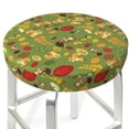 thumbnail image 3 of Kdxio Squirrel And Fox In The Forest Print Stool Covers Round,Stretch Round Bar Stool Covers Washable Bar Stool Cushion Slipcover for 12-15 Inch Chair, 3 of 7