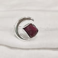 thumbnail image 4 of Natural Ruby Ring, Rough Ruby Ring, July Birthstone, Crescent Moon Adjustable Ring, 925 Sterling Silver, Womens Ring, Christmas, Thanksgiving, Handmade, Statement Jewelry, Raw Gemstone Jewelry, 4 of 5