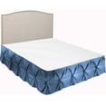 thumbnail image 2 of D.N.G. BEDDINGS 1 Piece Pinch Pleated Bed Skirt, 12 Inch Deep Pocket, 800 Thread Cotton 100% Egyptian Cotton, Full Size (54" x 75") Inch, Solid Medium Blue, 2 of 3
