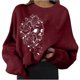 thumbnail image 1 of Halloween Mujer Moda Casual Estampado Cuello Redondo Suelto Manga Larga Tops Cortos Blusa Sin Capucha Sudaderas Pompotops FGAJ19091, 1 of 8