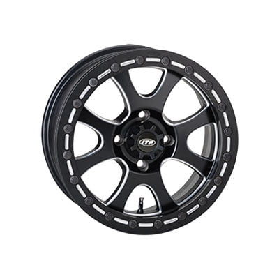 4/110 ITP Tsunami Beadlock Wheel 15x7 5.0 + 2.0 Matte Black for Yamaha RHINO 700 FI 4x4 Auto 2008-2009