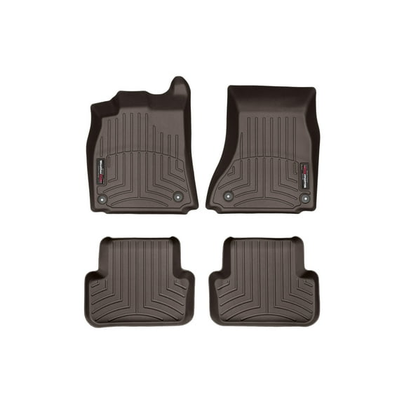 WeatherTech Custom Fit FloorLiners compatible with Audi S4, A4 - 1st & 2nd Row (2-pc. Rear Liner), Cocoa