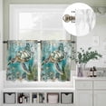 thumbnail image 5 of Kitchen Window Curtains Valance and Tier Set, Cute Sea Turtle Starfish Coral Rod Pocket Tier Curtain Valance Set, Vintage Map Blue Ocean Light Filtering Cafe Curtains for Bedroom Living Room, 5 of 9
