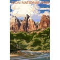 thumbnail image 3 of Zion National Park, Utah, Virgin River and Peaks (100% Cotton Canvas Reusable Tote Bag), 3 of 3