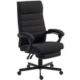 thumbnail image 1 of Chaise de Bureau Noire à Dossier Haut avec Fauteuil Inclinable et Repose-Pieds - Chaise de Bureau Réglable pour Bureau à Domicile, Salon et Bureau d'Étude - Tissu Effet Lin, Design Pivotant, 1 of 7