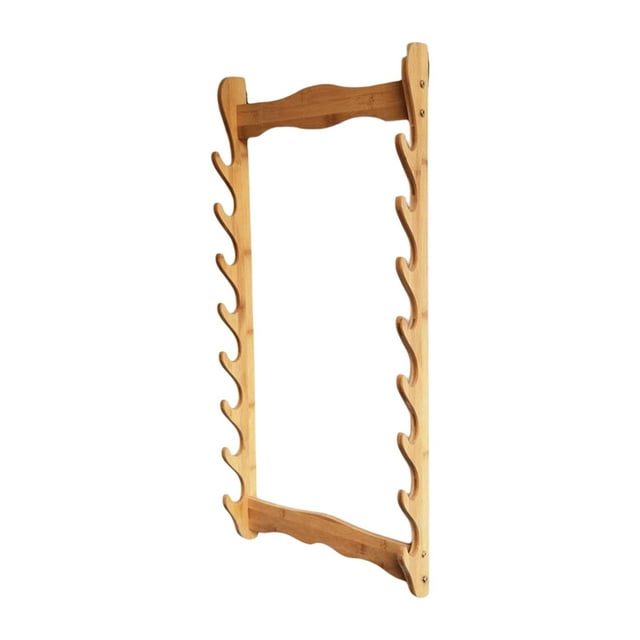 TISHITA Wood Wall Display Rack Horizontal Bracket for Samurai Wakizashi Home 8 Tier