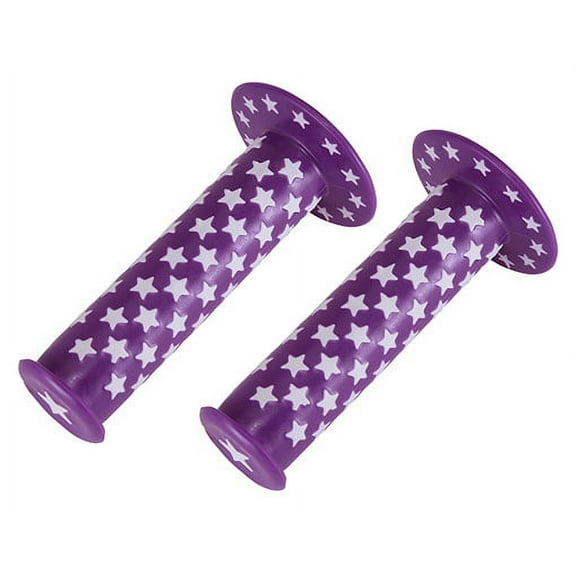 Lowrider Star Bike Grips 2006 Purple White Star. for bike handle bars, bicycle handle bars, works on 7/8" handlebar. 1 set
