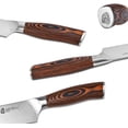 thumbnail image 3 of TUO 17 PCS Kitchen Knives Set - Kitchen Block Set with Steak Knife - German X50CrMov15 Steel Blade - Full Tang Pakkawood Handle - Gift Box Included - Fiery Series, 3 of 6