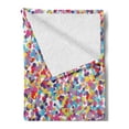 thumbnail image 2 of Fiesta Soft Flannel Fleece Throw Blanket, Round Rainbow Colored Pattern Celebratory Party Illustration Abstract, Cozy Plush for Indoor and Outdoor Use, 50" x 70", Multicolor, by Ambesonne, 2 of 5