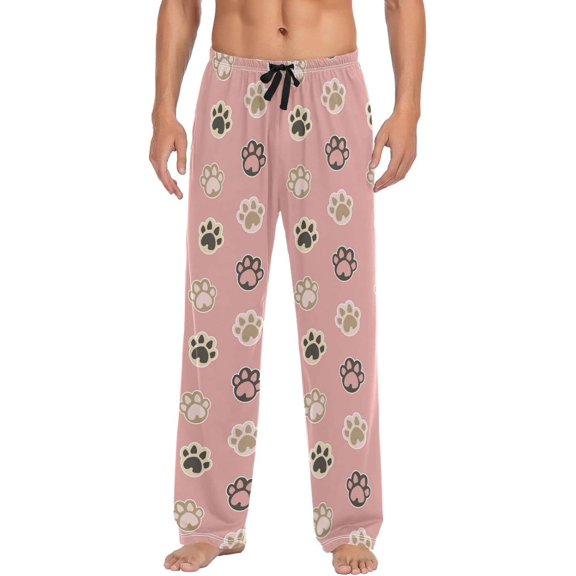 GZHJMY Lovely Dog Claw Mens Pajama Pants, Comfortable and Soft Men Pajama Bottoms with Pockets and Drawstring, Christmas New Year Birthday Father's Day