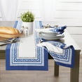 thumbnail image 2 of DII 14x108" Modern Cotton Porto Stripe Print Table Runner in Blue, 2 of 12