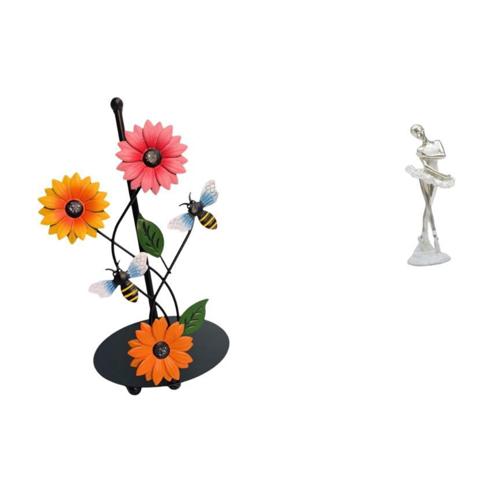 Fiocias Toilet Paper Holder Paper Towel Holder Countertop Kitchen Roll Holder Desktop Figurine Ballet Girl Statue Ornament Made of Iron And Resin Suitable for