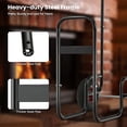 thumbnail image 3 of Firewood Log Cart Carrier, Outdoor & Indoor Steel Wood Rack Storage Mover with 2 Large Rubber Wheels, Heavy Duty Steel Fireplace Log Carrier Mover, Rolling Wheeled Dolly Hauler, Bl, 3 of 7