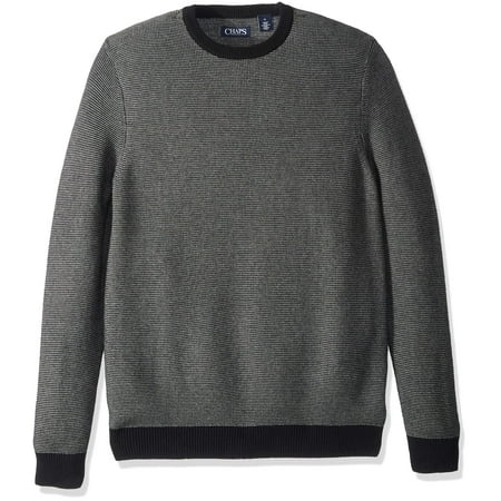 Chaps Men's Classic Fit Cotton Crewneck Sweater, Black Multi, XL