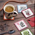 thumbnail image 3 of Inkdotpot Set of 6 Drink Coasters Easy Clean 4-inch SquareCoastersCork Base-Reusable- Quotes, 3 of 8