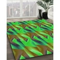 thumbnail image 3 of Ahgly Company Machine Washable Indoor Square Transitional Neon Green Area Rugs, 7' Square, 3 of 7