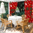 thumbnail image 4 of Outdoor Curtains for Patio Waterproof, Red Christmas Outdoor Privacy Panels Grommet, Xmas Trees Snowmans Snowflakes Gifts Cartoon Blackout Outside Curtains for Porch/Cabana 54"x108", 2 Panels, 4 of 8