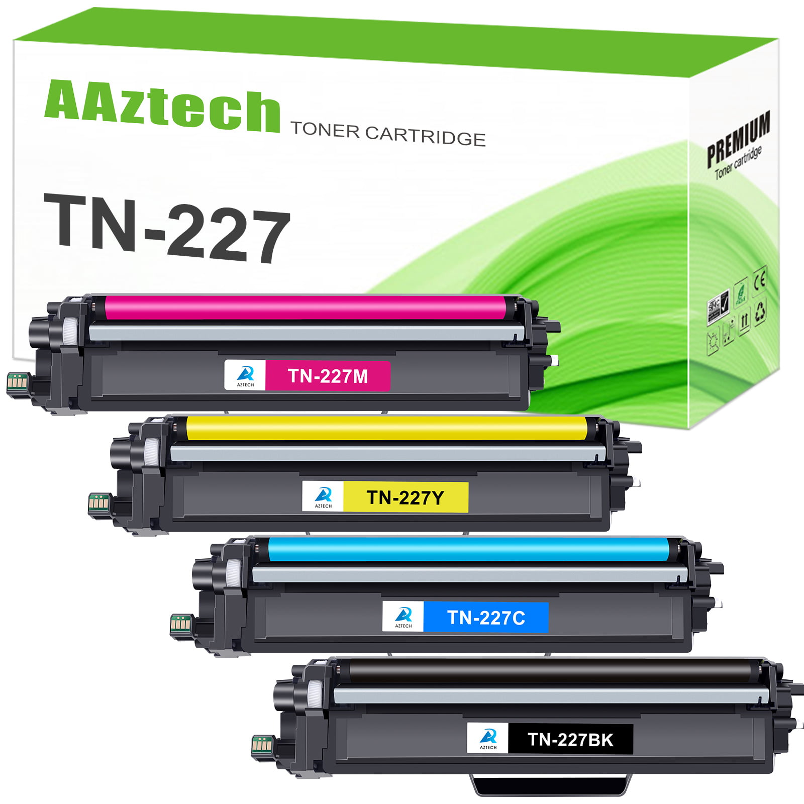 High Yield TN227 TN-227 BK/C/Y/M Toner Cartridge w/Chip For Brother HL-L3210CW 