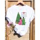 thumbnail image 1 of Camiseta con estampado de árbol de gato para mujer, ropa con estampado de Feliz Navidad y Año Nuevo, 2025, 1 of 5