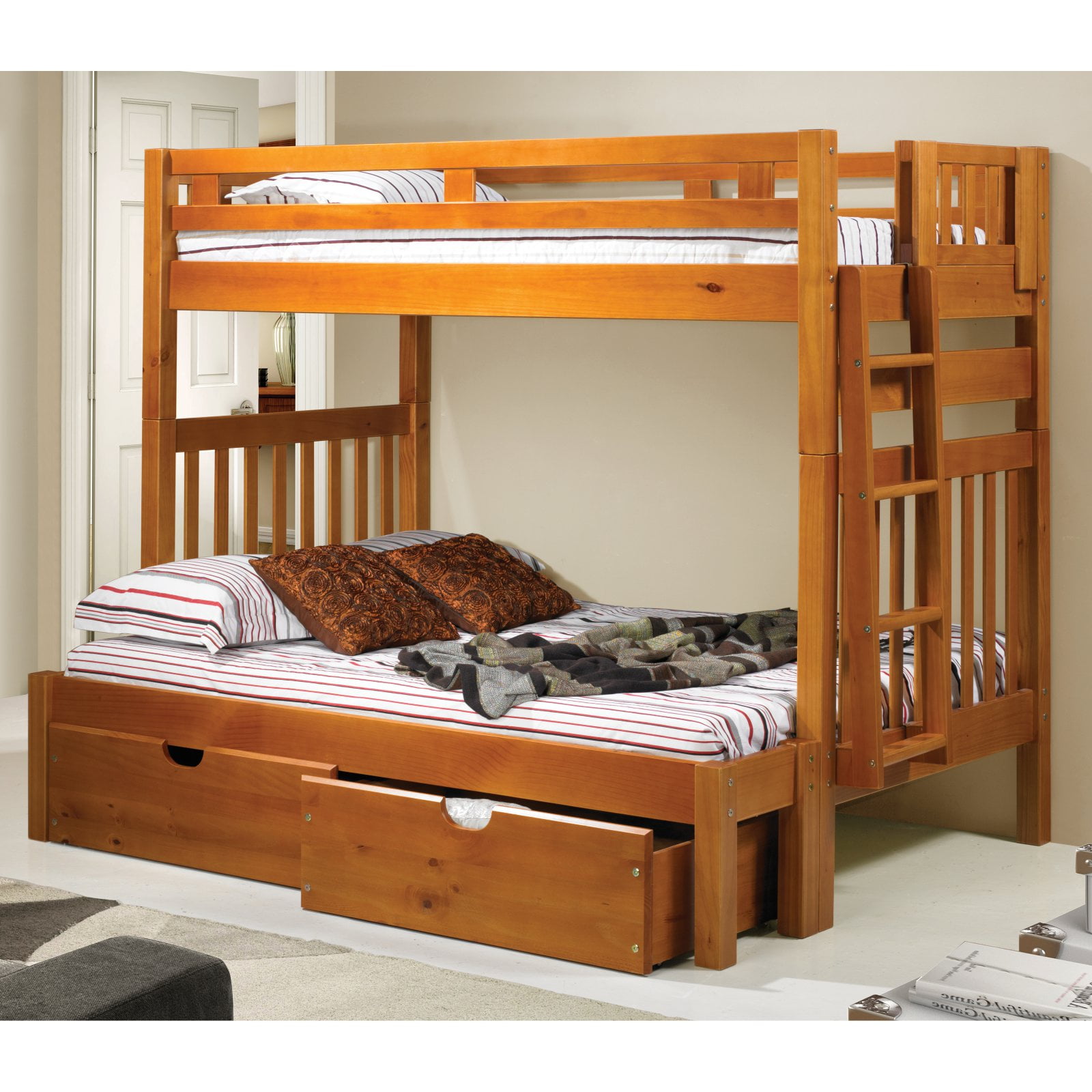 Donco Twin Over Bunk Bed With Extension Kit Honey Com