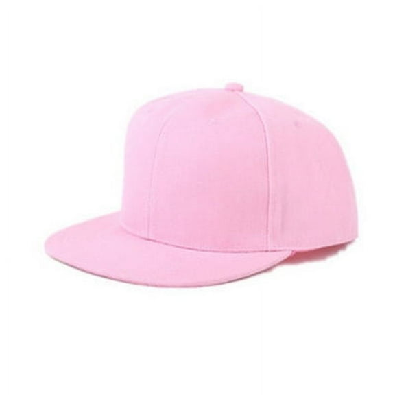 Snapback Adjustable Men's and Women Solid Plain Flat Brim Hat Baseball Cap Hip Hop Style (LT Pink)