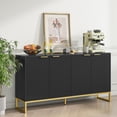 thumbnail image 5 of Fiogmub Fluted sideboards and buffets, Black fluted cabinet, Accent Cabinet Adjustable Shelves, 5 of 7