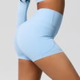 thumbnail image 6 of Babcutegg Yoga Shorts for Women Activitive Wear High Waist Regular Fit Side Pockets Straight Leg Womens Summer Shorts Light Blue Size L, 6 of 9