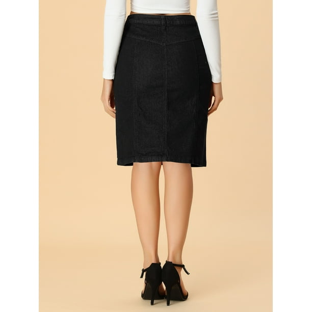 Knee length clearance denim skirt xs