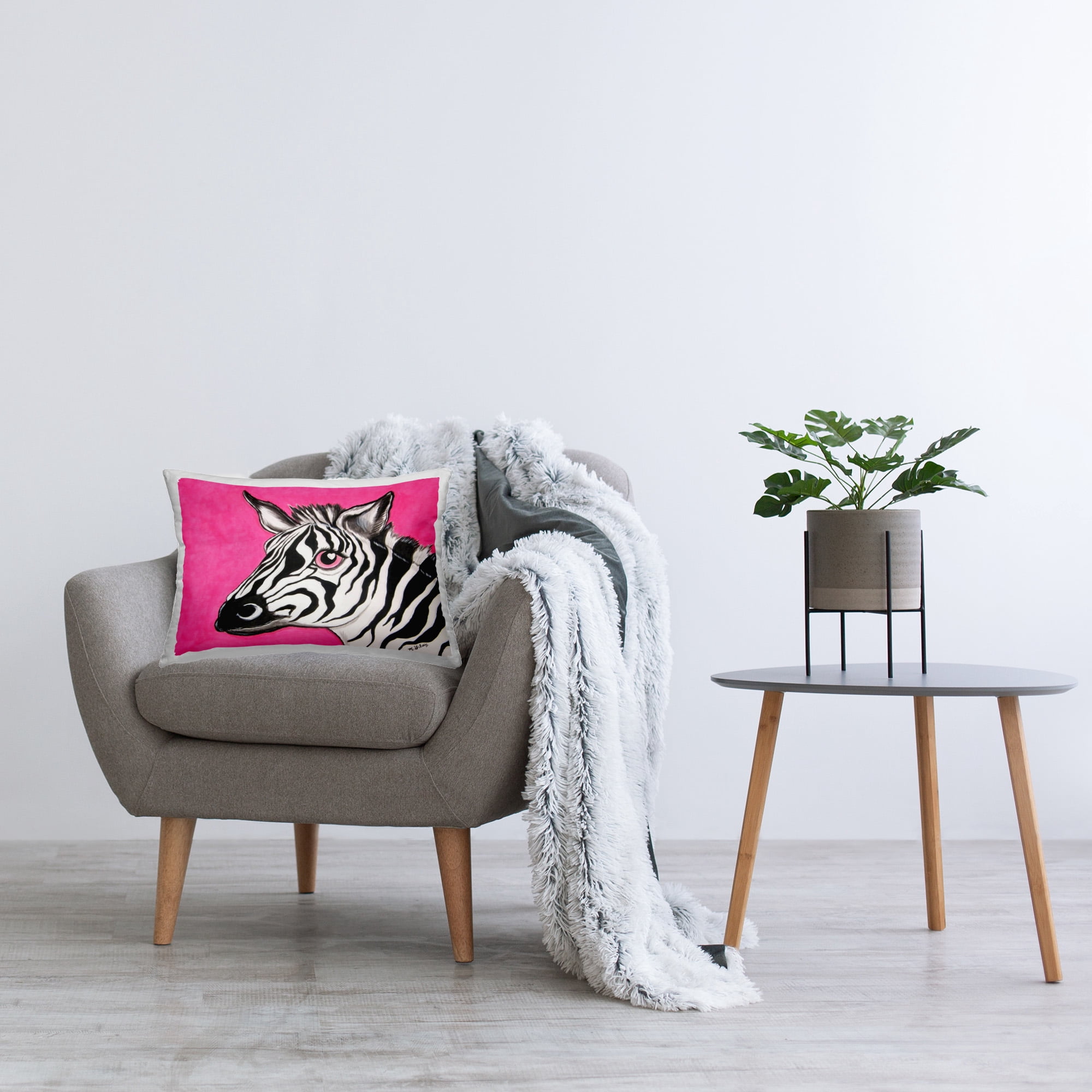Stupell Industries Heart Eyes Zebra Decorative Printed Throw Pillow Design by Michelle Gilsey