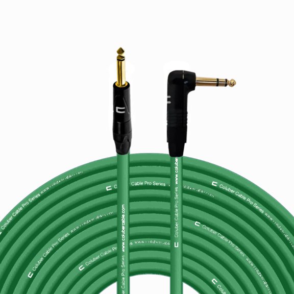 Coluber Cable - 1/4" TS Male to Right Angle 1/4" TRS - Pro 3-Pin Connector