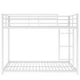 thumbnail image 7 of Full over Full Metal Bunk Bed, Low Bunk Bed with Ladder, White（Old SKU:MF197034AAK）, 7 of 7