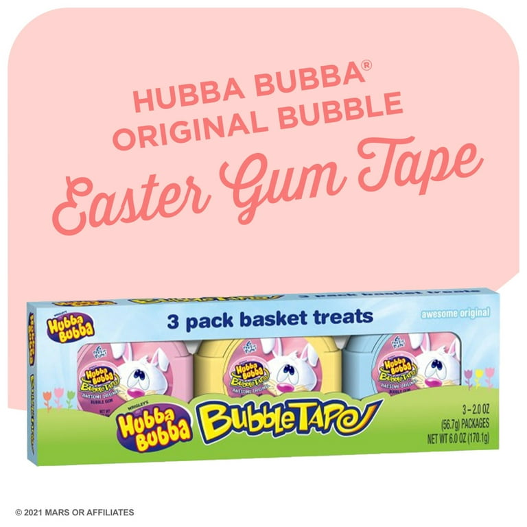 Hubba Bubba Easter Bunny Bubble Gum Tape 3 pack 18 foot long! Hubbabubba
