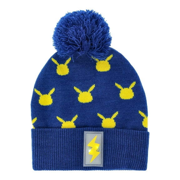 Pokemon Boys' Pikachu Light Up Beanie Hat and Gloves Set, 2-Piece