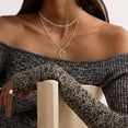 thumbnail image 7 of CROPD Gold Layered Necklaces for Women 14k Gold Plated Dainty Stackable Choker Necklaces for Women Trendy Layering Circle Paperclip Chain Cute Pendant Necklace Set Gold Jewelry for Women, 7 of 7