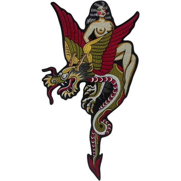 Dragon Beauty Patches Embroidered Appliques Patch Large Chinese Dragon Iron on Patch for Clothes Jeans Hat Bags Decor 1 piece