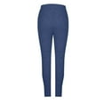 thumbnail image 4 of SnZhen Knitted Pit Striped Pants for Women Tight Women Solid Color Elastic Waist Casual Fashion Pants Blue S, 4 of 4