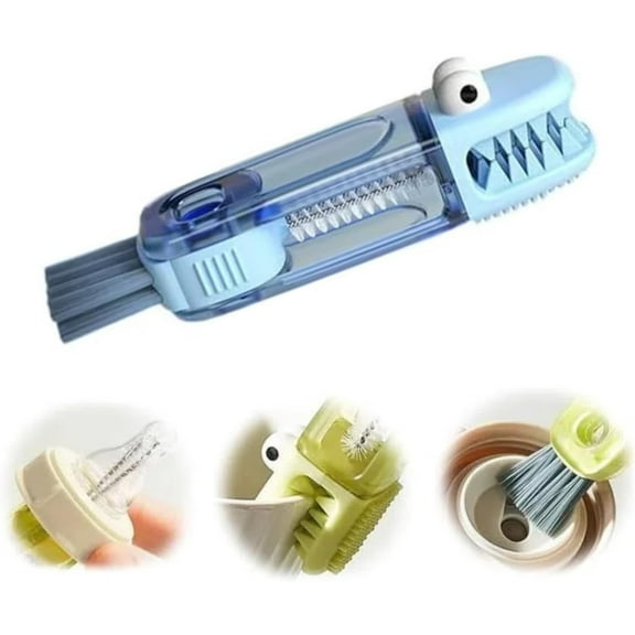 Alligator Scrub Brush, 3-in-1 Multi-Function Gap Cleaner, Multifunctional Bottle Cleaning Brush, Cup Lid Cleaning, Home Kitchen Portable Cleaning Brush-Easy, Fast & Sparkling Clean